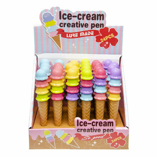 Ice Cream Cone Ballpoint Pen in Display (24 pcs)