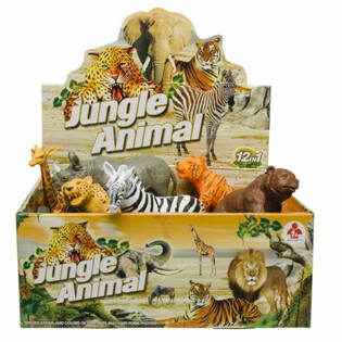 LARGE WILD ANIMALS - TOY FIGURES IN DISPLAY (12 pcs)