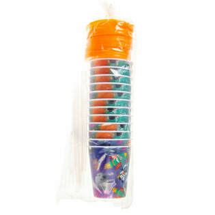 DRINK CUP / SLUSH CUP WITH STRAW - SPACE (12 pcs.)