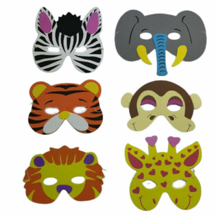 Foam Masks - Wild Animals (24 pcs)