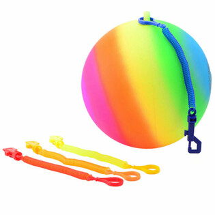 RAINBOW BALL WITH CORD / BUNGEE BALL &Oslash;23 Cm (36 pcs.)