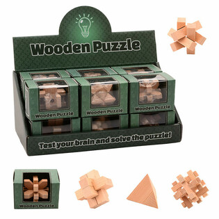 Wooden IQ Puzzle Display (12 pcs)