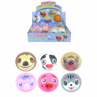 MIXED ANIMAL SQUEEZE BALLS IN DISPLAY (12 pcs)