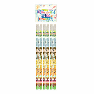 Jungle Animal Pencil & Eraser Set (6-piece) - Display (24 sets)