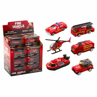 DIE CAST - MIX FIRE DEPT VEHICLES - SCALE 1:64 - IN DISPLAY (24 pcs)