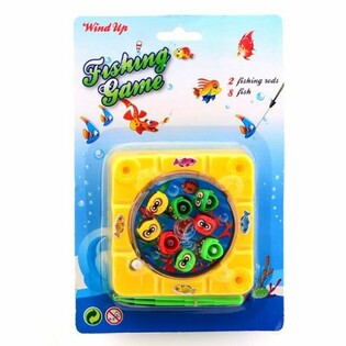 WIND-UP FISHING ROD GAME - DISPLAY OF 12 PCS