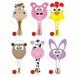 Farm Animal Paddle Bat Ball Game (12 pcs)