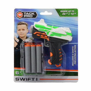 Tack Pro Swift I Toy Pistol with 6 Soft Darts - 11 cm