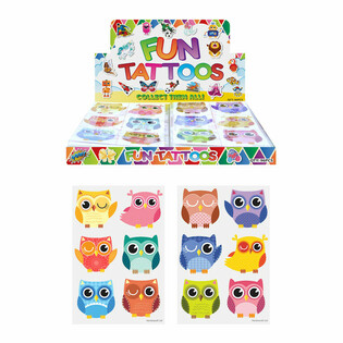 Owl Fun Tattoos - Display Box (96 Pcs)