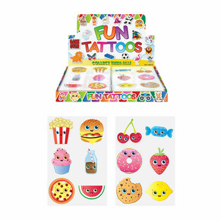 Fun Tattoos - Food Faces Display (96 pcs)