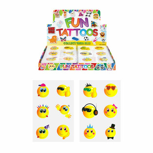 Smiley Fun Tattoos in Display (96 pcs)