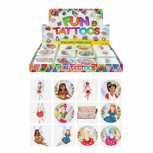 FUN TATTOOS - MODEL: FAIRY / FEE, Each Pack 12x Tattoos IN DISPLAY (48 pcs.)