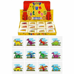 FUN TATTOOS - MODEL: DINOSAUR, Each Pack 12x Tattoos IN DISPLAY (48 pcs)