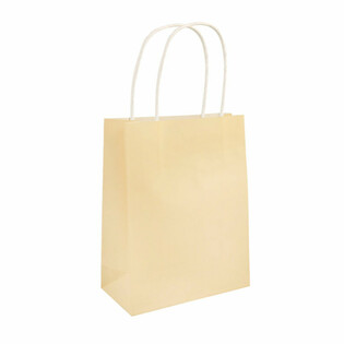 PAPER BAG WITH HANDLES - 14x21x7cm - Color: IVORY (24 pcs)