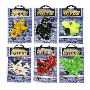 STICKY ANIMALS - LARGE STICKY SCARY FIGURES IN DISPLAY (60 pcs.)
