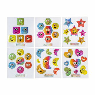 GLITTER STICKERS - MODEL: SMILEY (100 pcs)