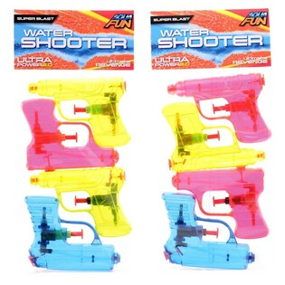 Aqua Fun Water Pistol Set - 4 Pieces, 11 cm