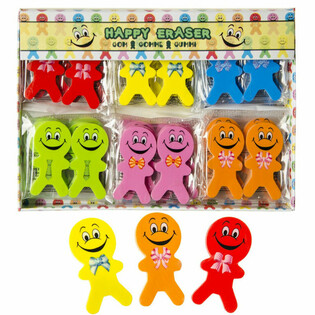 2-Piece Cheerful Smiley Erasers (36 pcs)