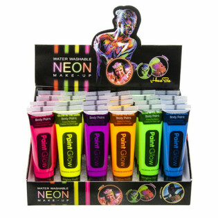NEON Glow in the Dark Face Paint - Blacklight Reactive (Display of 24)