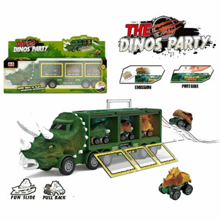 DINOSAUR TRUCK WITH 3 DINO CARS - PLAYSET IN LARGE GIFTBOX