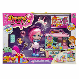 DONUTS SHOP PLAYSET WITH DOLL AND LOTS OF ACCESSORIES - IN A LUXURY GIFT BOX (2 pcs.)