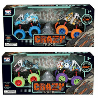 2-Piece Friction Dinosaur Monster Trucks in Luxury Gift Box - Mixed Colors