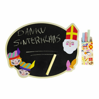 SAINT NICHOLAS CHALKBOARD INCLUDING BOX OF CHALK (24 pcs.)