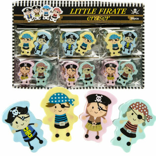 Pirate Figure Eraser Set - 2 Pieces in Display