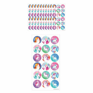 FUN STICKERS - UNICORN - 18 STICKERS PER SHEET (10 pcs.)