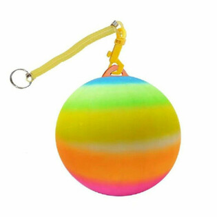 RAINBOW BALL WITH STRING / BUNGEE BALL &Oslash;23 cm (10 pcs)