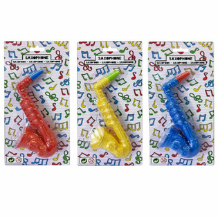 Saxophone Toy - 16 cm - Mixed Colors - Carded (12 pcs)