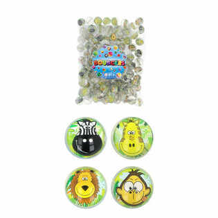 Mixed Jungle Animals Bouncy Balls - &Oslash; 3.3 cm (100 pcs)