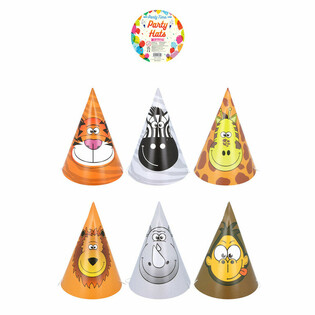 Mixed Jungle Animal Party Hats (120 pcs)