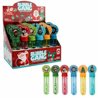 CHRISTMAS BUBBLE WANDS IN DISPLAY (24 pcs)