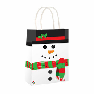 Christmas Snowman Paper Gift Bags with Handles (24-pack)