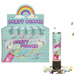 PARTY CONFETTI SHOOTER - UNICORN - IN DISPLAY (48 pcs)