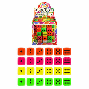 2.5 cm Dice in Display - Mixed Colors (125 pcs)