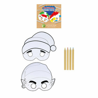 ECO FRIENDLY Color Your Own Christmas Mask with 4 Pencils (12 pcs)