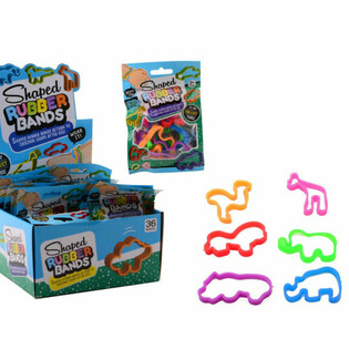 6-Piece Rubber Band Set Wild Animals in Display (36 pcs.)