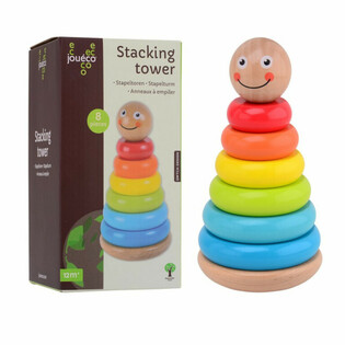 JOUECO - WOODEN STACKING TOWER - Suitable for children from: 12 Months (1st.)