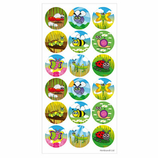 FUN STICKERS - INSECTS - 18 STICKERS PER SHEET (10 pcs)