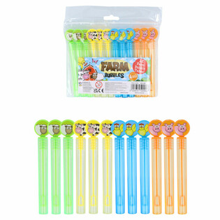 Colorful Farm Animal Bubble Wands (12-Pack)