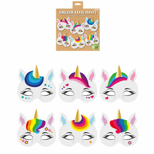 ECO FRIENDLY - UNICORN PAPER MASKS (Pack of 12)
