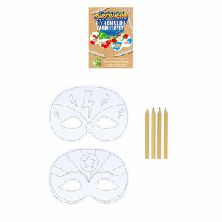 Eco-Friendly DIY Superhero Masks with 4 Pencils (12 pcs)