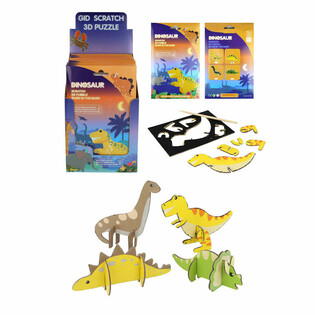 SCRATCH 3D Dinosaur Puzzles - Display (18 pcs)