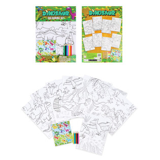 LARGE COLORING SET - MODEL: DINOSAUR - Dim 22x30x1 CM (12 pcs)