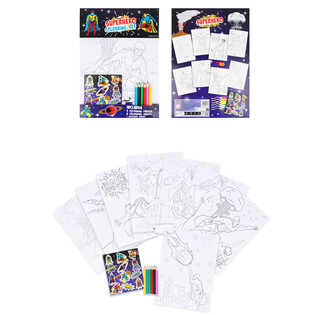 LARGE COLOR SET - MODEL: SUPERHEROES - Dimensions 22x30x1 CM (12 pcs.)
