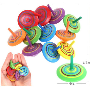 WOODEN TOPS - MIX COLOURS - IN DISPLAY (50pcs.)