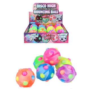 DISCO LIGHT UP BOUNCING BALL - 6CM - IN DISPLAY (12pcs.)