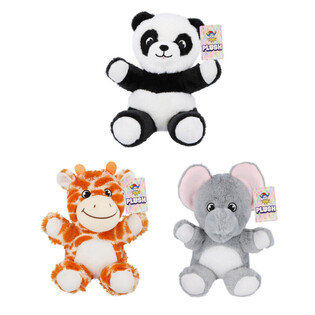 Plush Jungle Animals - 19cm Tall - Mixed Design (12 pcs.)